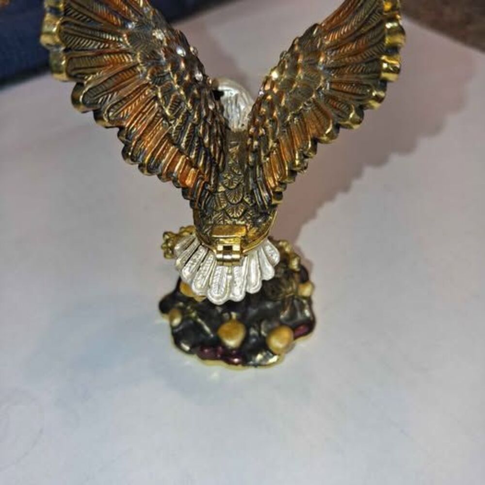 Ornate Metal Eagle Trinket Box